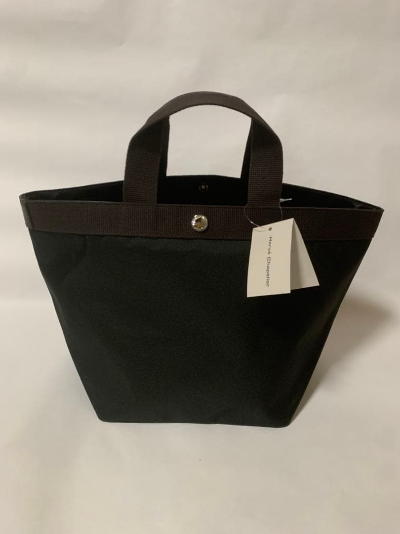 エルベシャプリエ 707c ノワール　ブラック舟形 トートバッグ Mサイズ