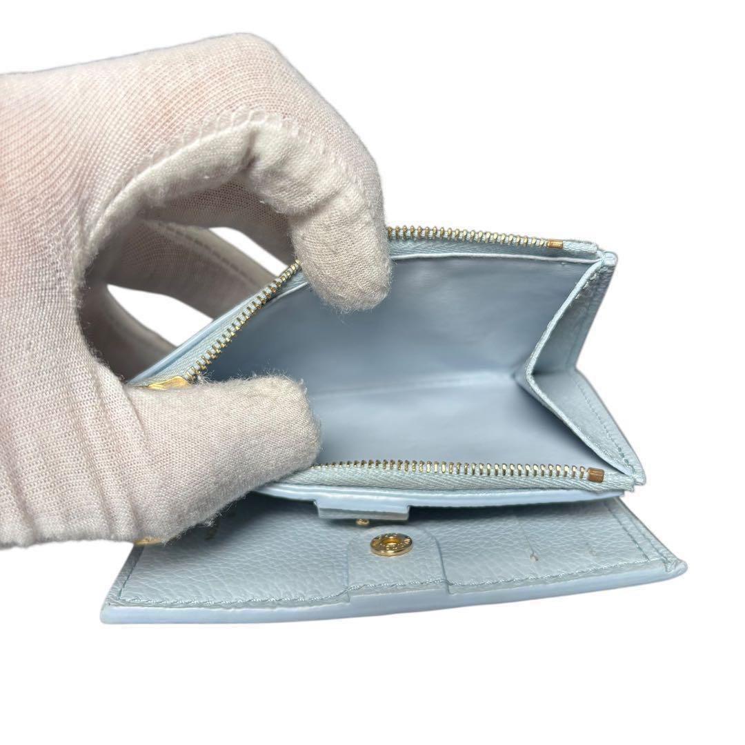 ルイヴィトン アンプラント ポルトフォイユ リサ 水色 折財布