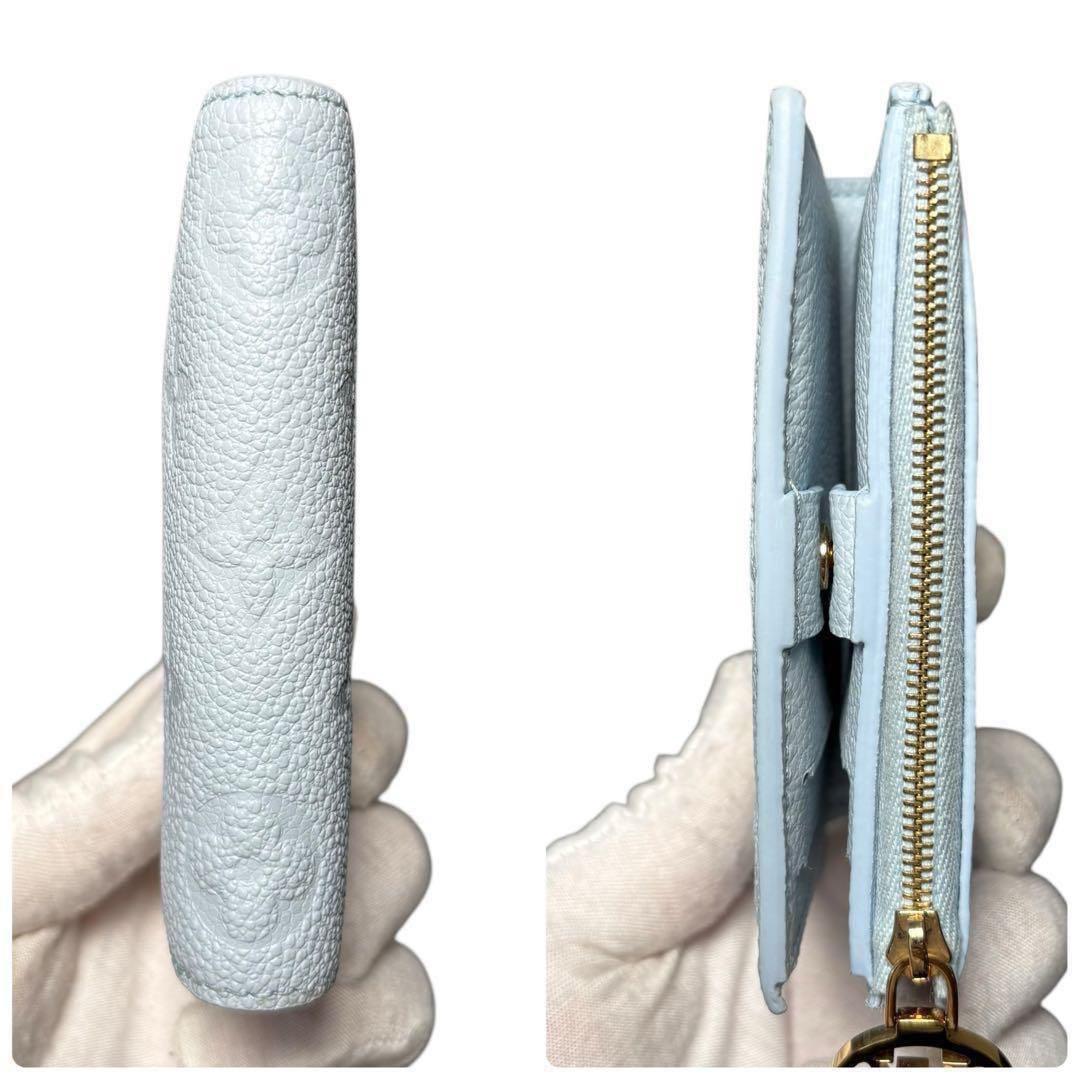 ルイヴィトン アンプラント ポルトフォイユ リサ 水色 折財布