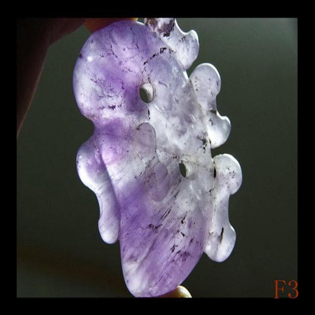 【A4】古墳期　表面風化濃ゆい紫水晶製　6.4CM異状獣形勾玉　縄文時代出土石器