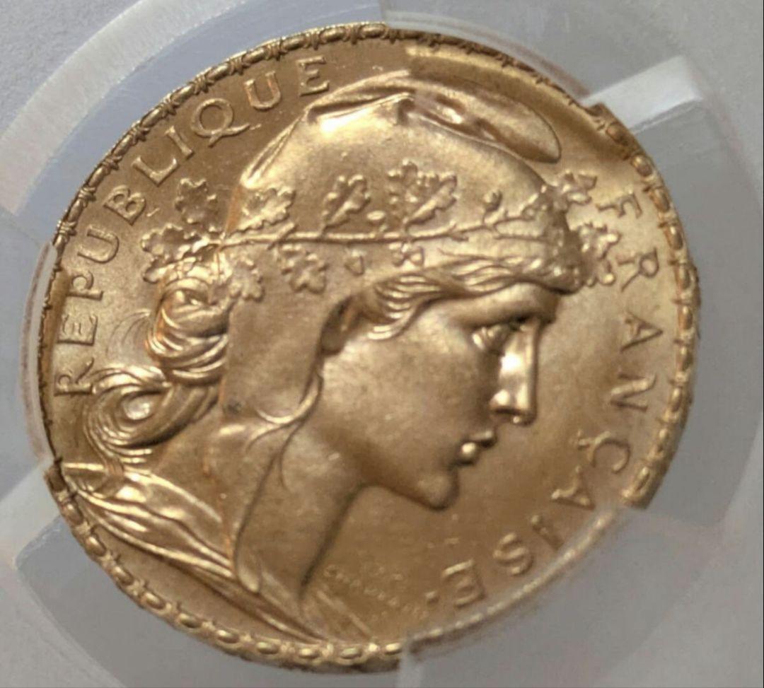 1911年 フランス 20フラン 金貨 PCGS MS66+