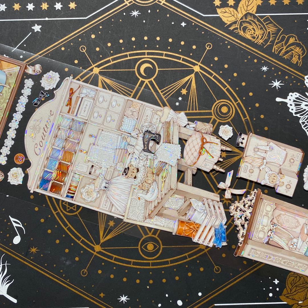 【9257】海外　中古巻　貝殻光マスキングテープ　熊　裁縫　装飾系　残量多め