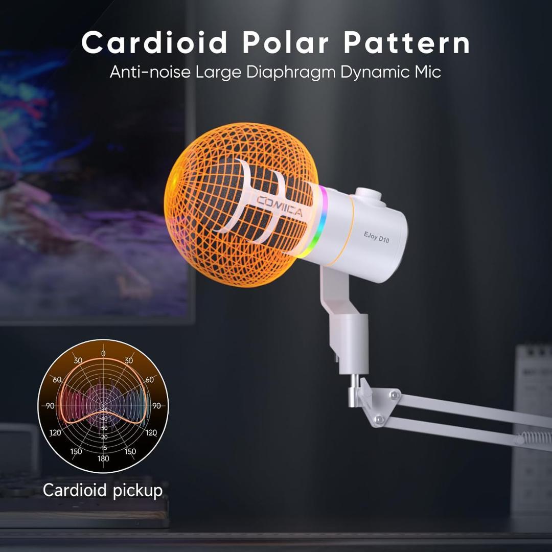 COMICA ダイナミックマイク USB/XLR EJoy D10 有線　白色