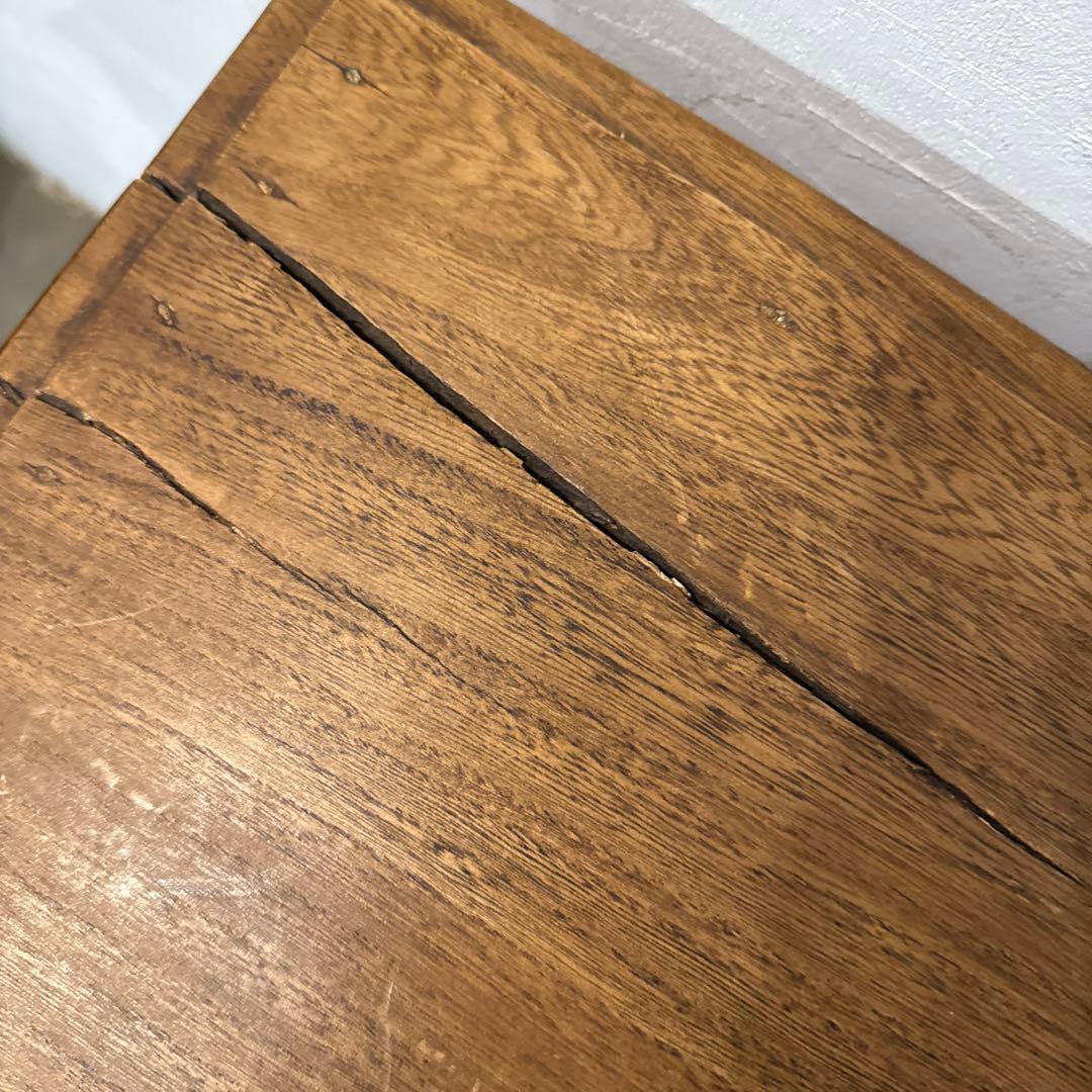 ヴィンテージ　木製サイドテーブル　引き出し／扉収納付き