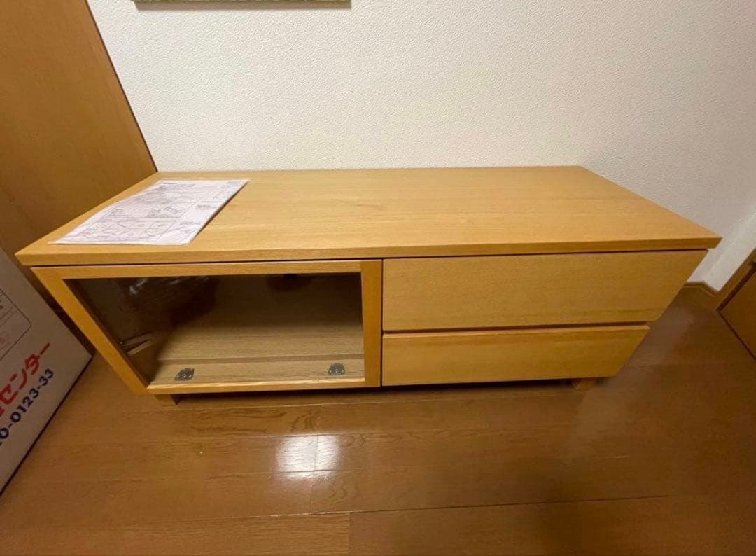 【ゆゆ＊】無印良品　木製AVラック　ガラス扉付き
