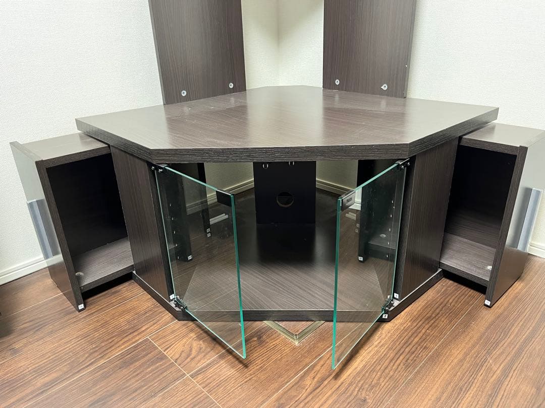 【最終値下げ】コーナー型テレビ台 ダークブラウン
