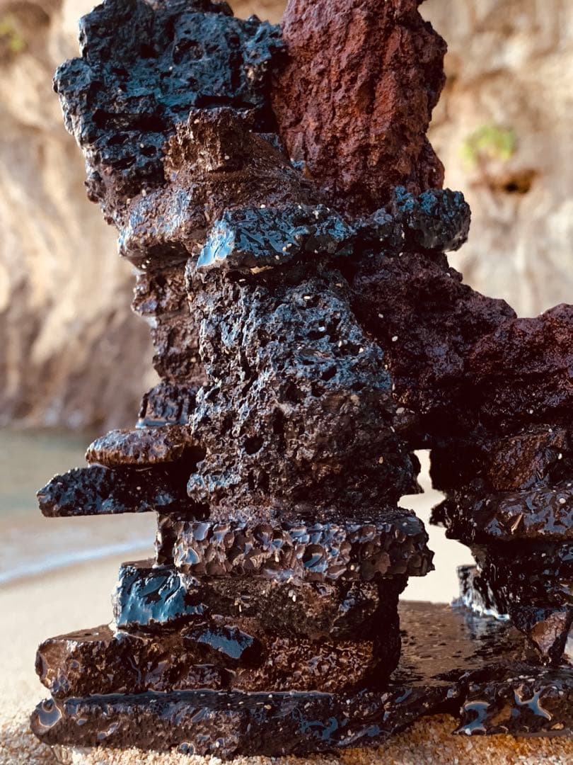 荒崎海岸デザイン溶岩　ピクシーシュリンプ海水魚　水槽　溶岩石レイアウト　濾過