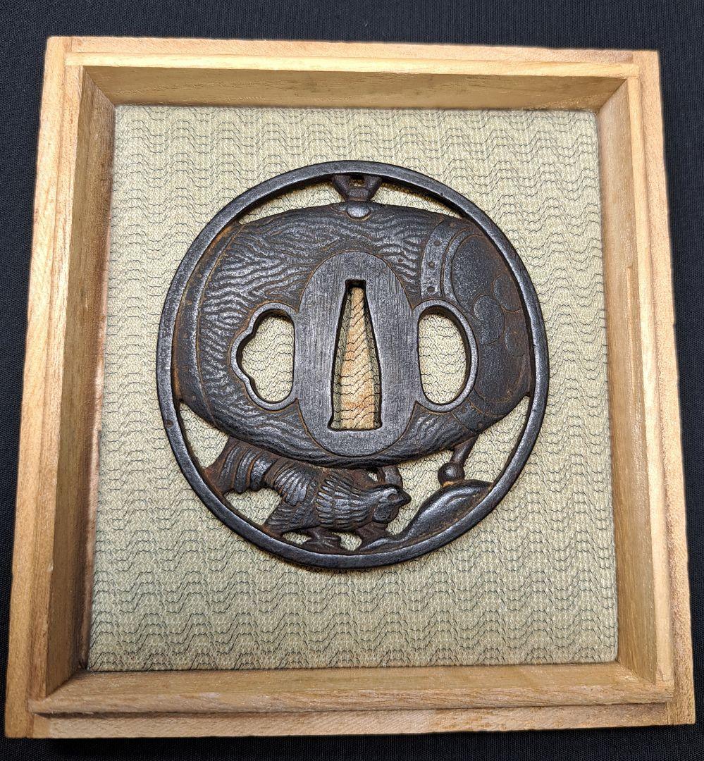 鉄地諫鼓鳥(かんこどり)雷太鼓透かし鍔 武州住政方 鐔 日本刀 刀 刀装具