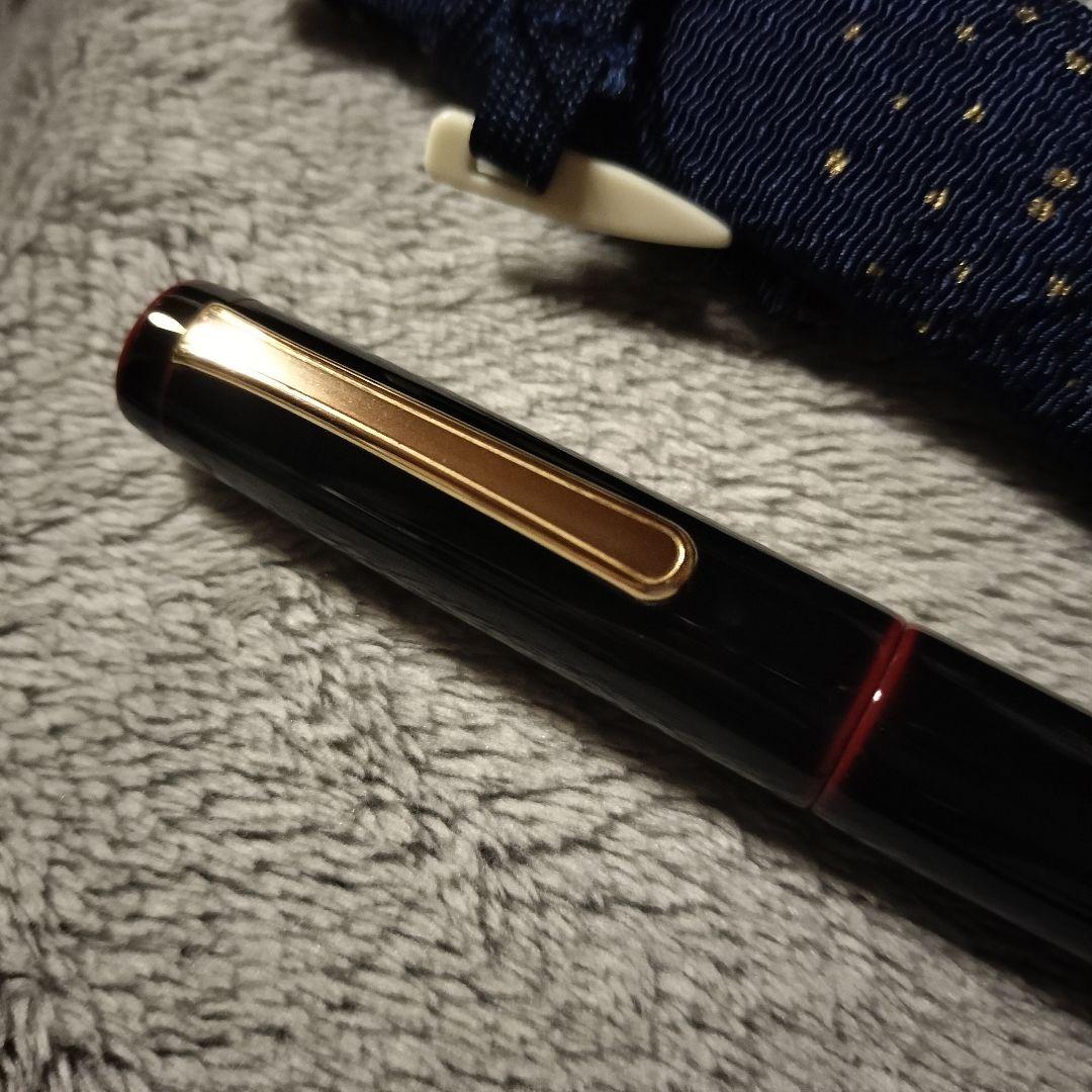 中屋万年筆 ライターピッコロ 黒溜 細字 総エボナイト