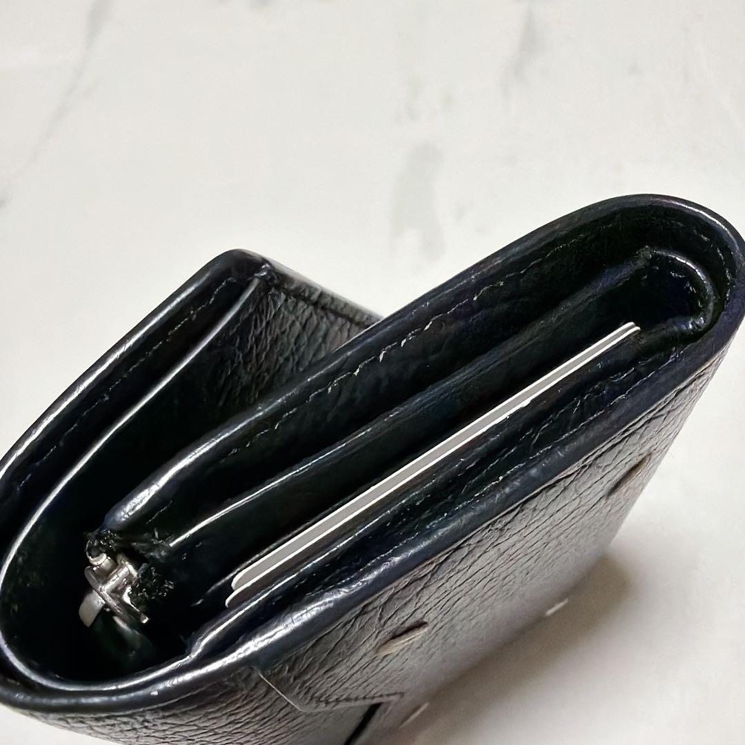 メゾンマルジェラ レザー 4ステッチ コンパクトウォレット 三つ折り財布 美品