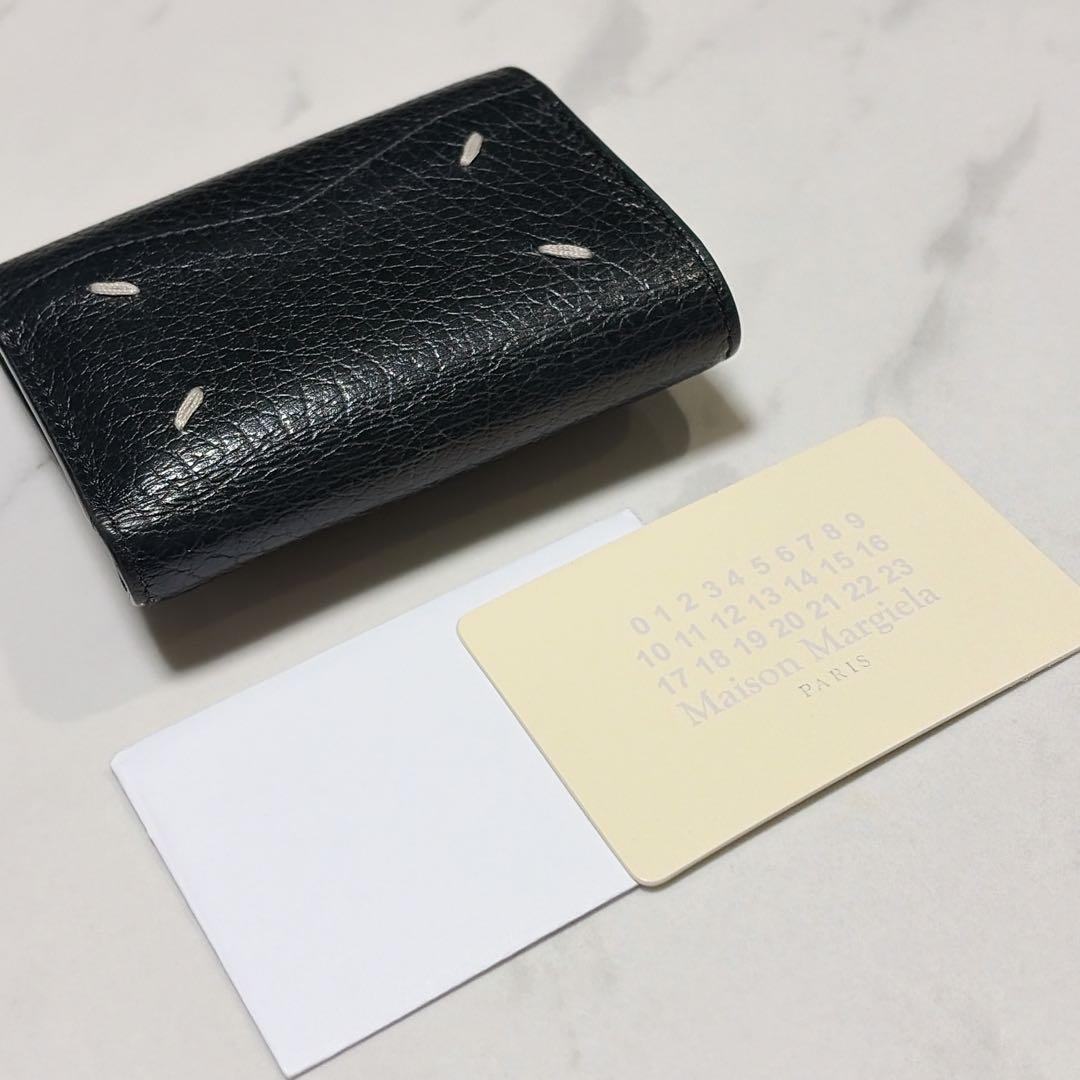 メゾンマルジェラ レザー 4ステッチ コンパクトウォレット 三つ折り財布 美品