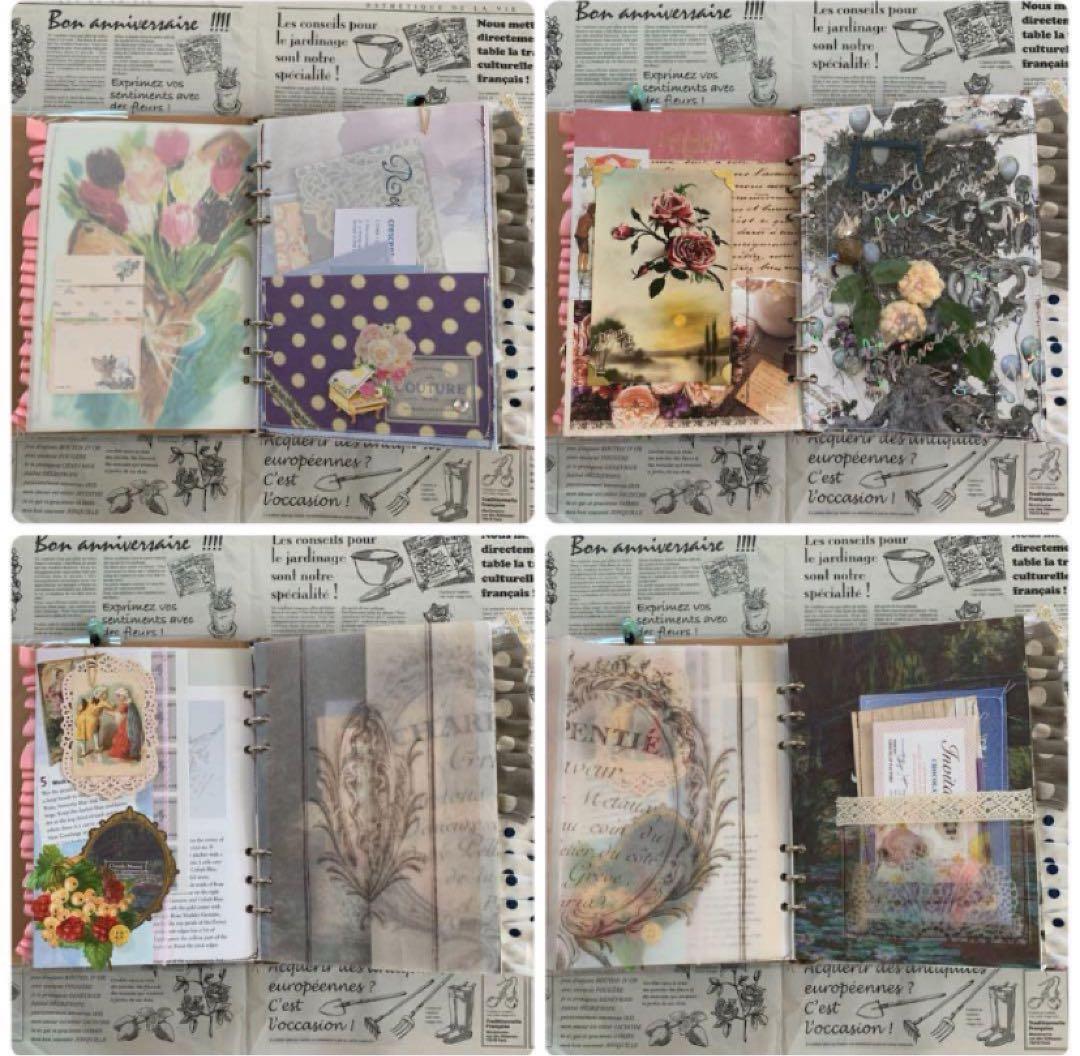 アンティーク調　ビジューの表紙のジャンクジャーナル 雑記帳