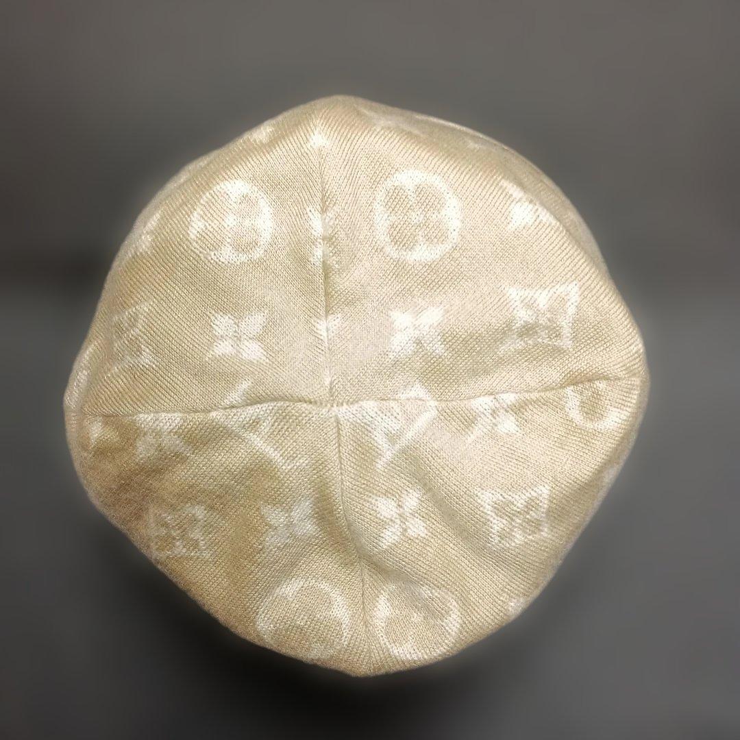 ルイヴィトン ニットキャップ モノグラム ベージュ カシミア シルク 箱付