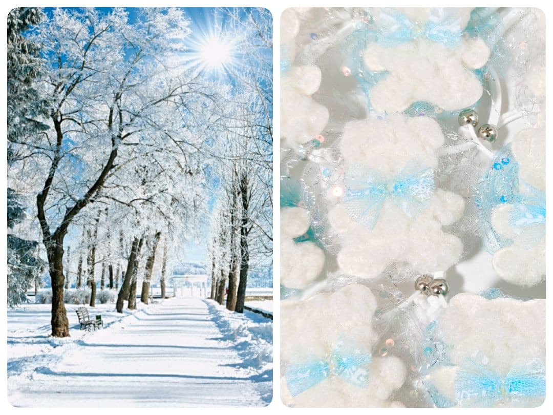 業務用トリミングチョーカー65個+背景布　1月　白くまちゃん　雪の結晶　白熊