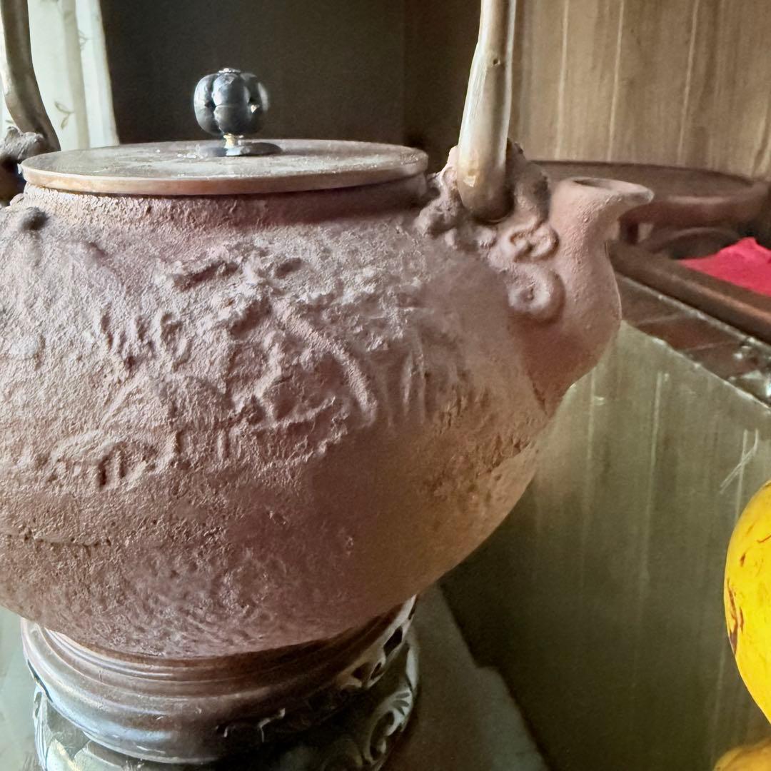 超限定1月2日20時迄‼️あったまろTETSUBIN 亀文堂姥口陽刻「松風」銘鉄瓶