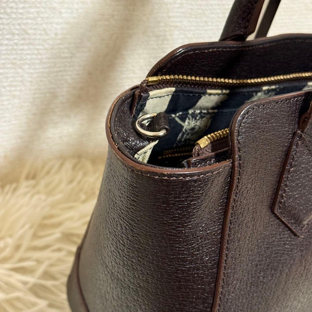 【美品】ヴィヴィアン　ハンドバッグ　2way　ブラウン　ショルダーバッグ　金具