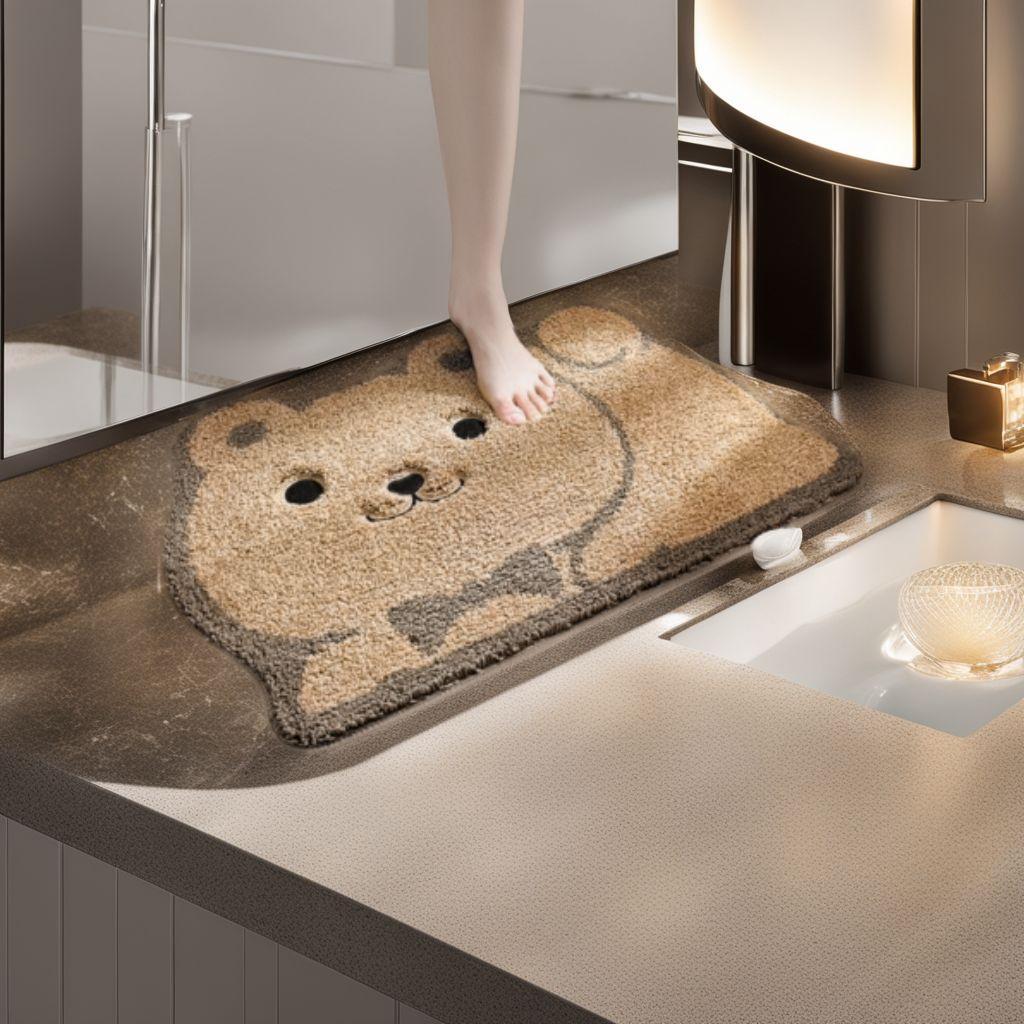 お風呂マット かわいい バスマット ひぐま おしゃれ 速乾