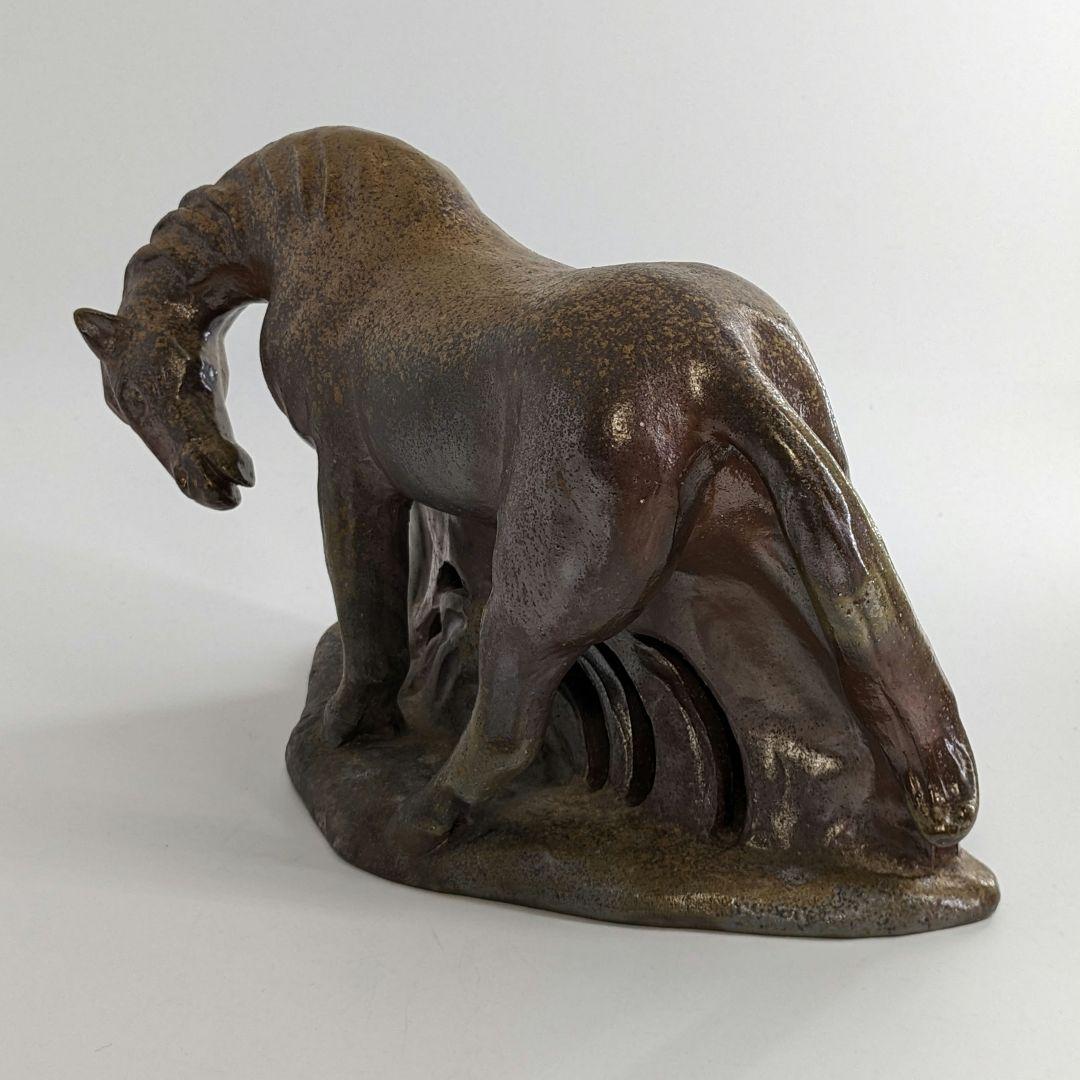 岡山県重要無形文化財 浦上善次 庚午 共箱共布栞 干支置物 馬 ウマ インテリア