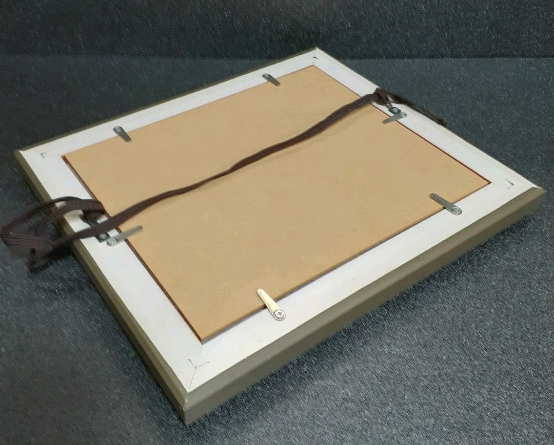 油彩　額装　出身　『ワレンチン　カザチョク』画　夏風景　白樺の木