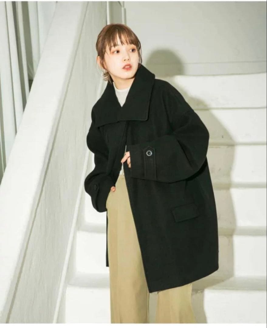 【美品】KBF スタンドカラーコクーンミドルコート