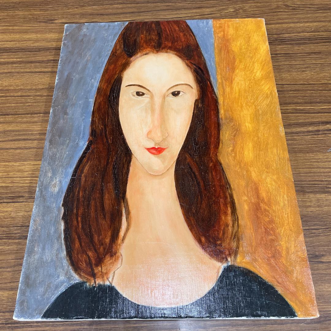 【油絵・模写・原寸大】モディリアーニ『ジャンヌ・エビュテルヌの肖像』P8額付き