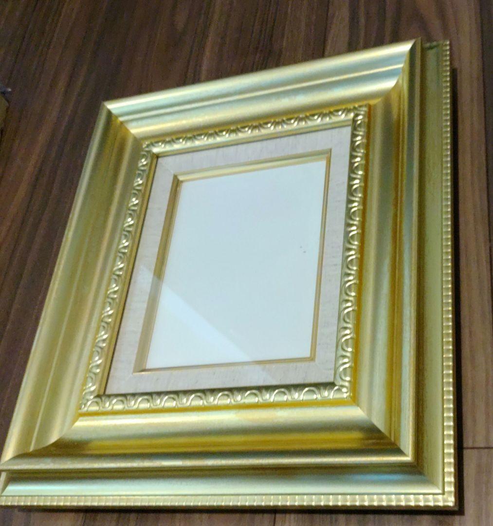 アンティーク調 油彩額 F0号 艶消しゴールド