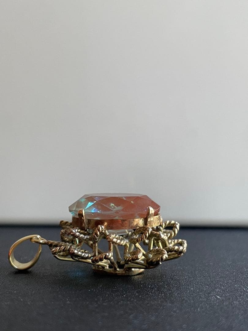 ⬇️【希少】アンティーク　大粒サフィレット　ペンダントトップ　ネックレス　リメイク