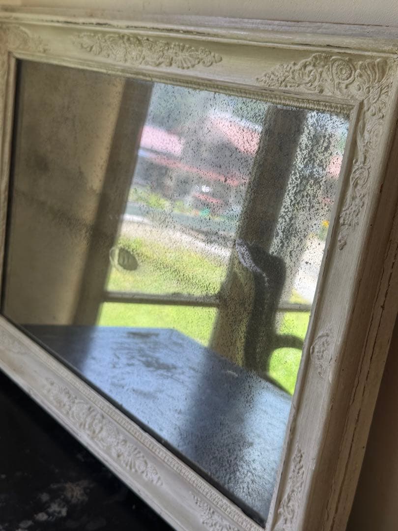 フレンチアンティーク ホワイトペイント シャビーシック ミラー