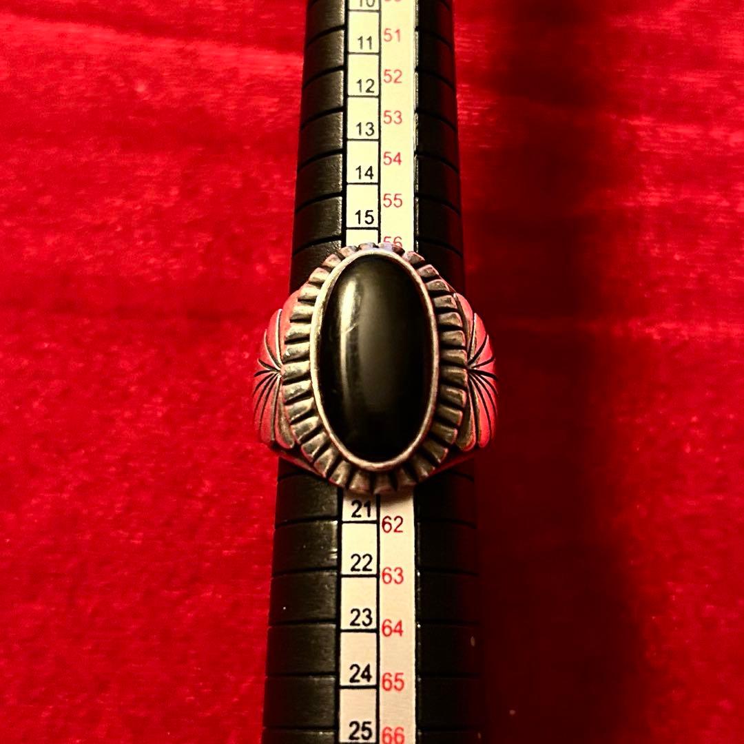 K*a様 ビンテージインディアンジュエリー　ナバホリングオニキス シルバーリング