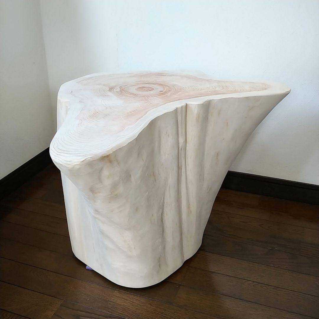 丸太スツール　丸太サイドテーブル　ヒノキ根元