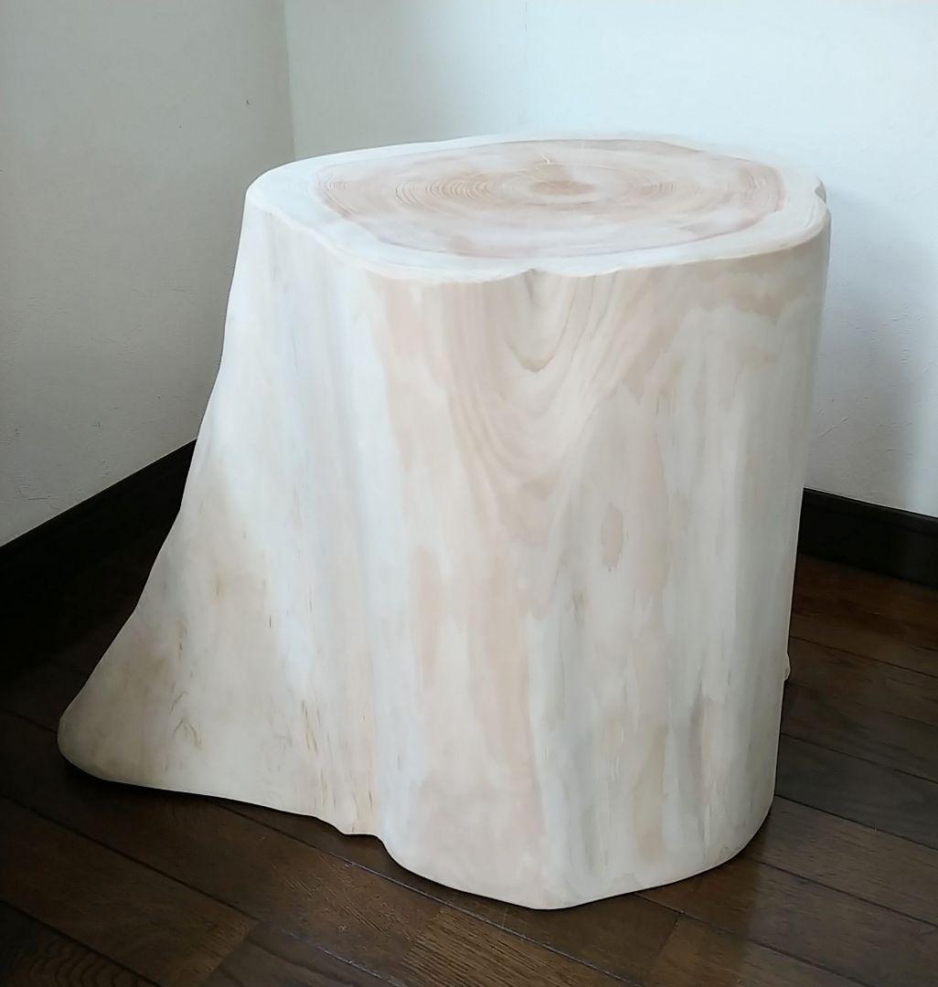 丸太スツール　丸太サイドテーブル　ヒノキ根元