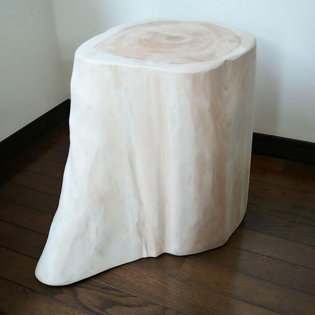 丸太スツール　丸太サイドテーブル　ヒノキ根元