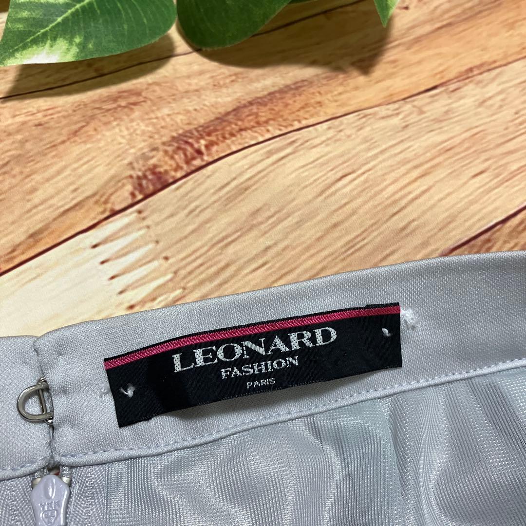 【極美品】LEONARD 上品グレー スカート シンプルで洗練された大人の美
