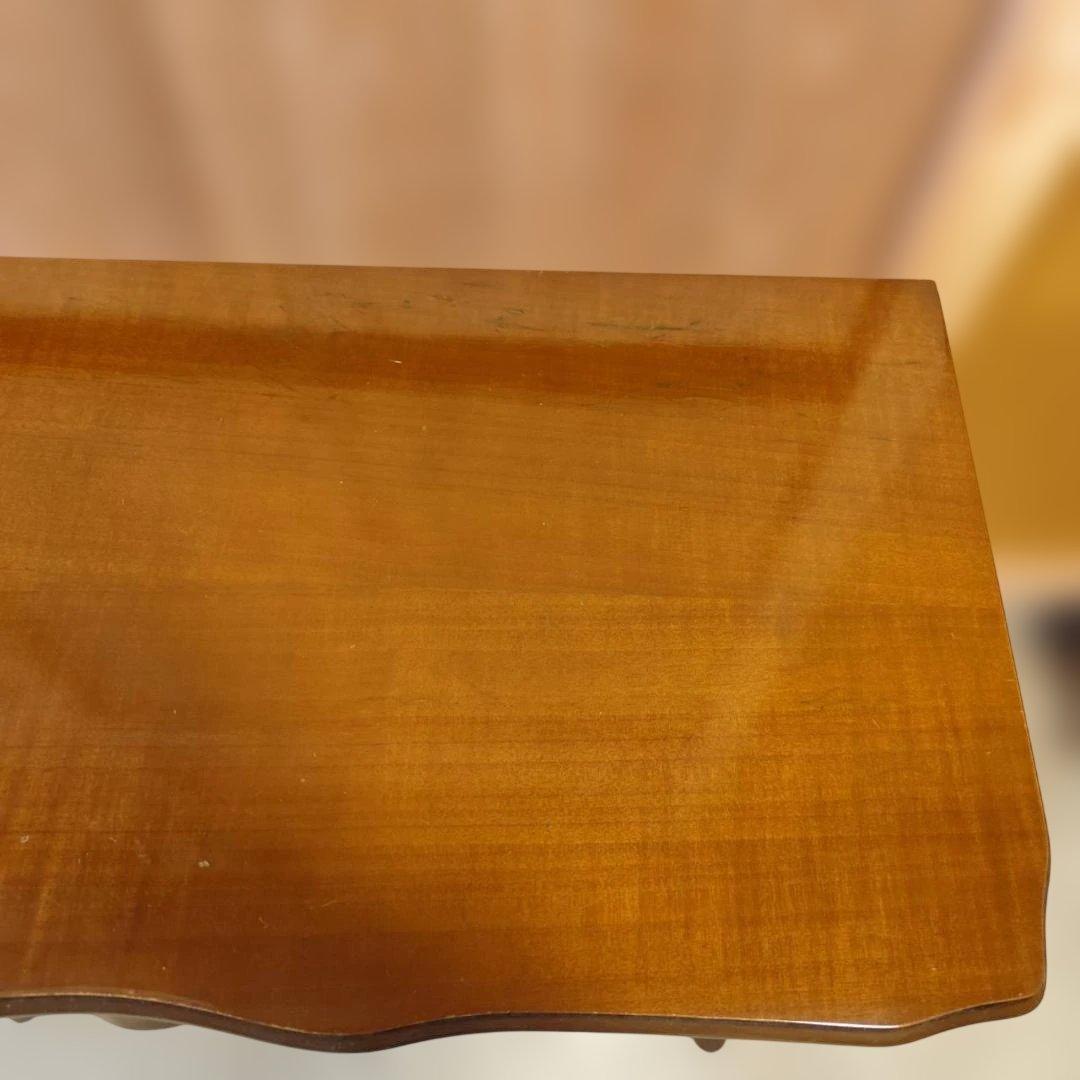 アンティーク調 猫脚コンソールデスク サイドチェスト かごめ編み ラタン