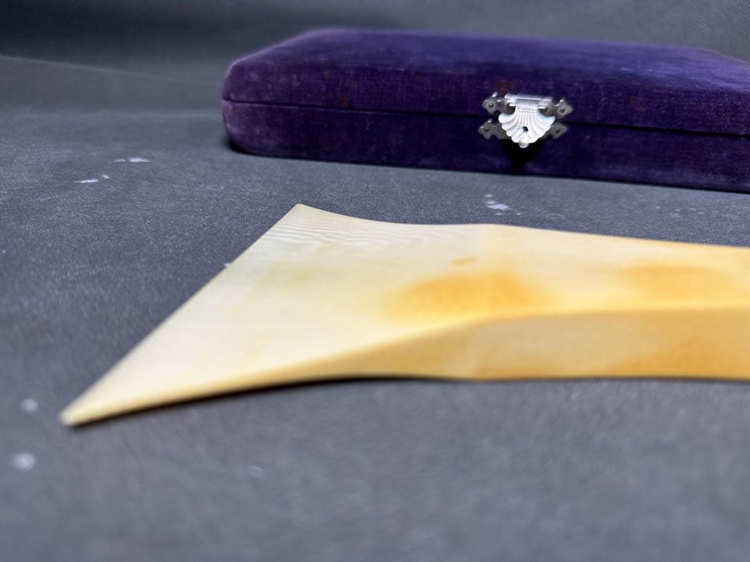 極上　高級　津軽三味線　撥　バチ　天然素材　和楽器　民謡　アンティーク細密細工