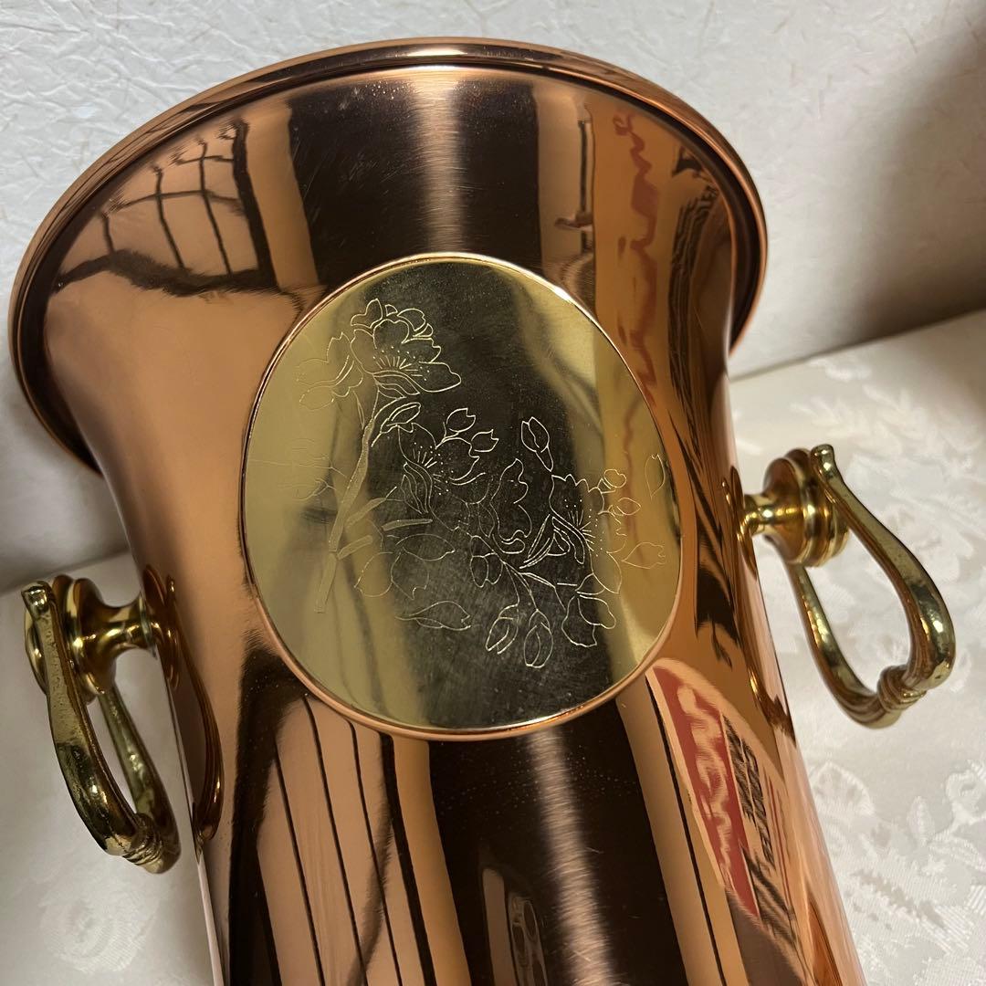 定価3.8万円【新光金属】銅製☆スタンド付ワインクーラー☆4L☆WINE