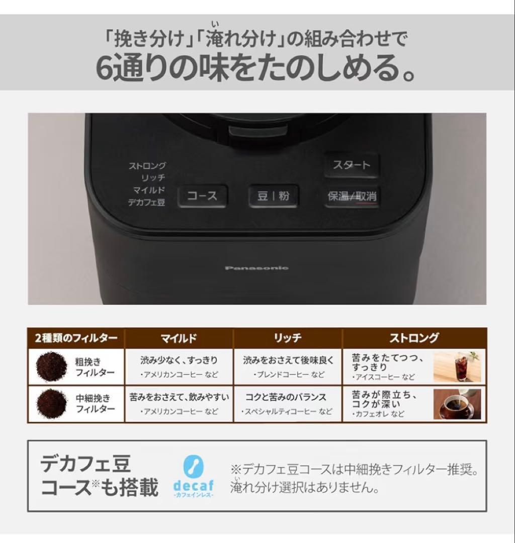 Panasonic コーヒーメーカー NC-A58-K ブラック