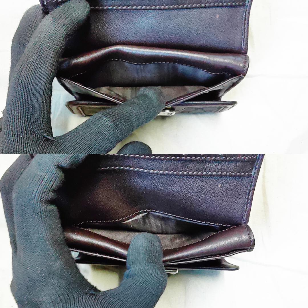 箱付き セリーヌ がま口 財布 CELINE トリオンフ キャンバス ブラウン