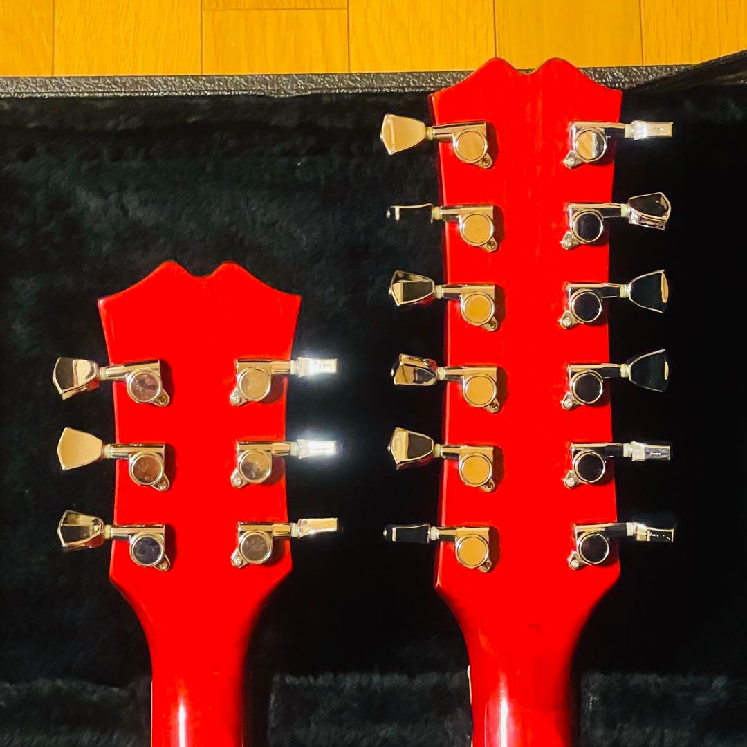 【美品・希少】mavis ダブルネックギター 専用ハードケース付