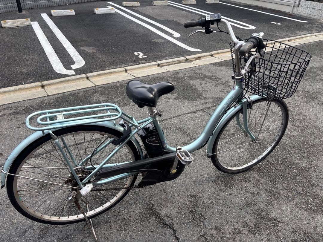 ayano BRIDGESTONE 電動アシスト自転車 水色 前面