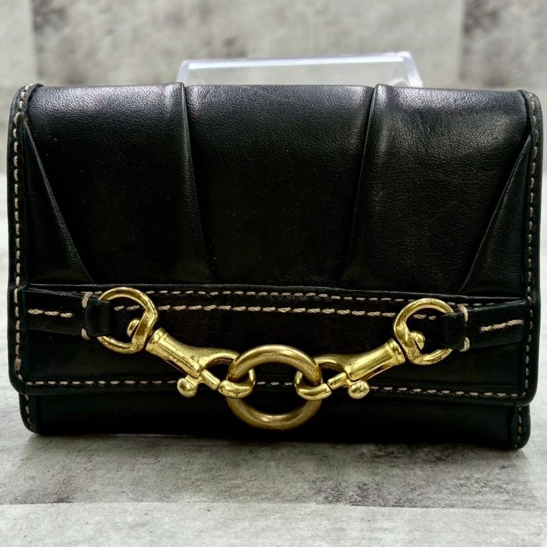 極美品 コーチ archive ジャッキー金具 ミニ財布 コンパクトウォレット