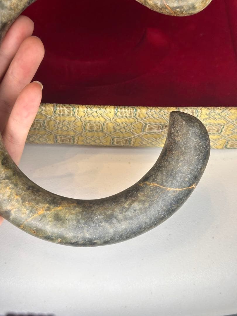 中国 春秋戦国時代 古玉 玉石 龍頭形 吊飾り アンティーク