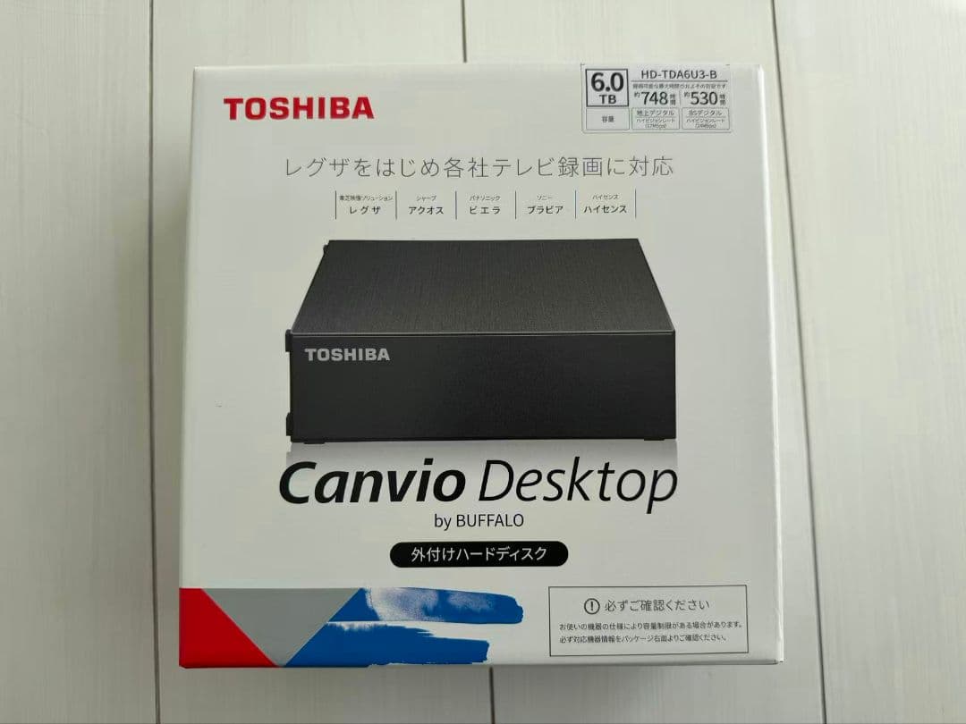 【新品・未開封】東芝 外付け ハードディスク 6TB HD-TDA6U3-B/N