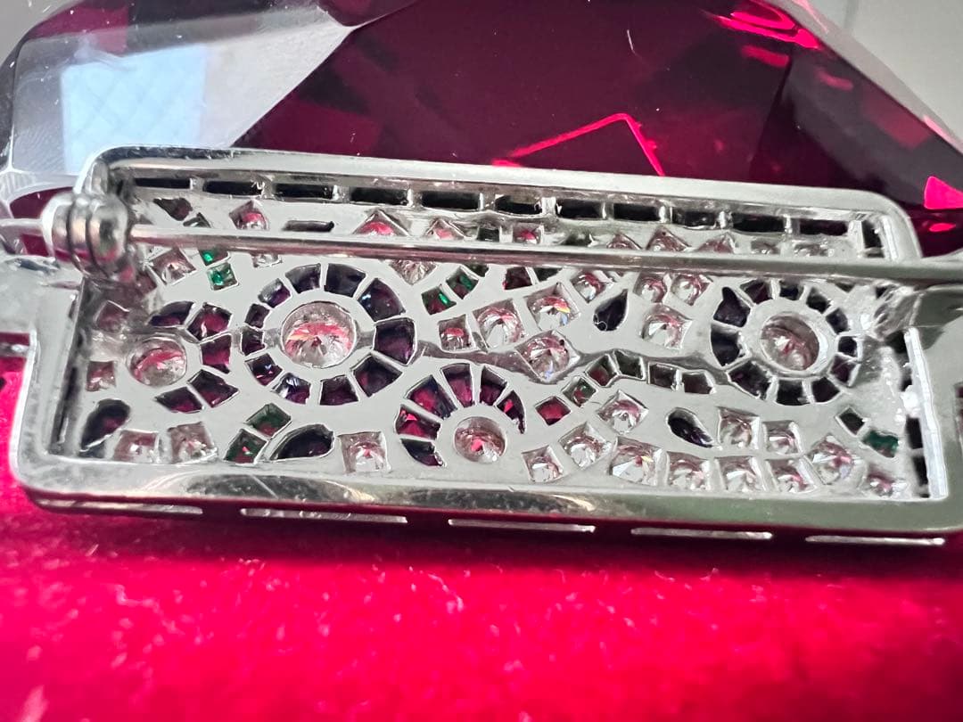 Vintage K18 WGダイヤモンド ブローチ Brooch 約19g