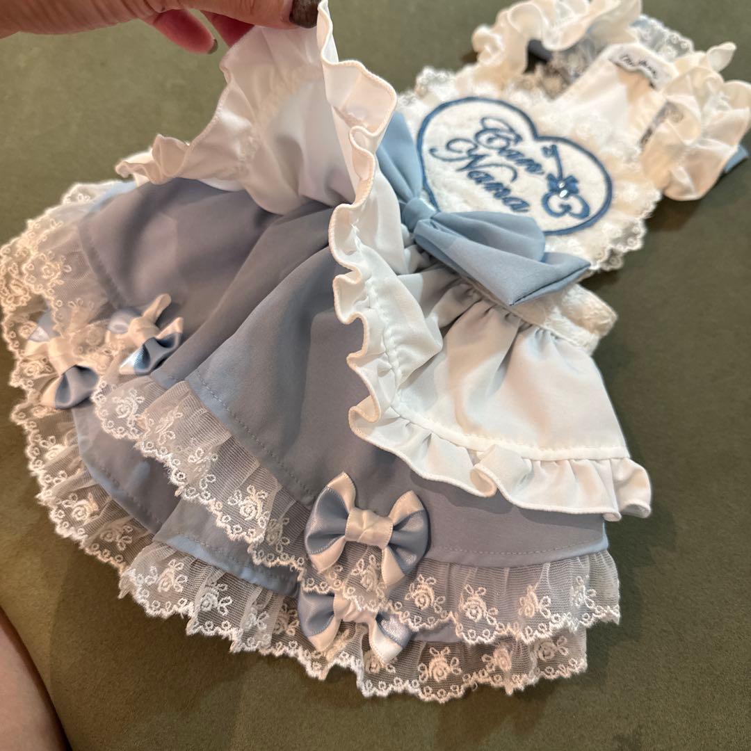 犬服 CanNana 【きゃんナナ】アリスエプロンワンピース　ブルー