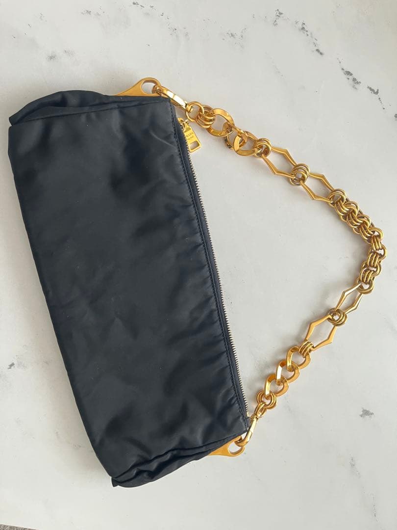 PRADA プラダ　テスート ビジュー チェーンショルダー クラッチバッグ美品