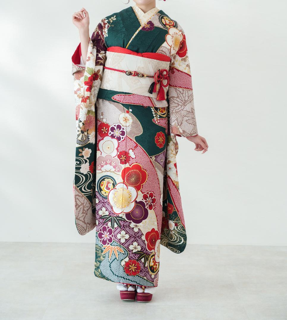 ≪美品≫正絹　振袖9点フルセット【725】【155cm~165cmの方用】