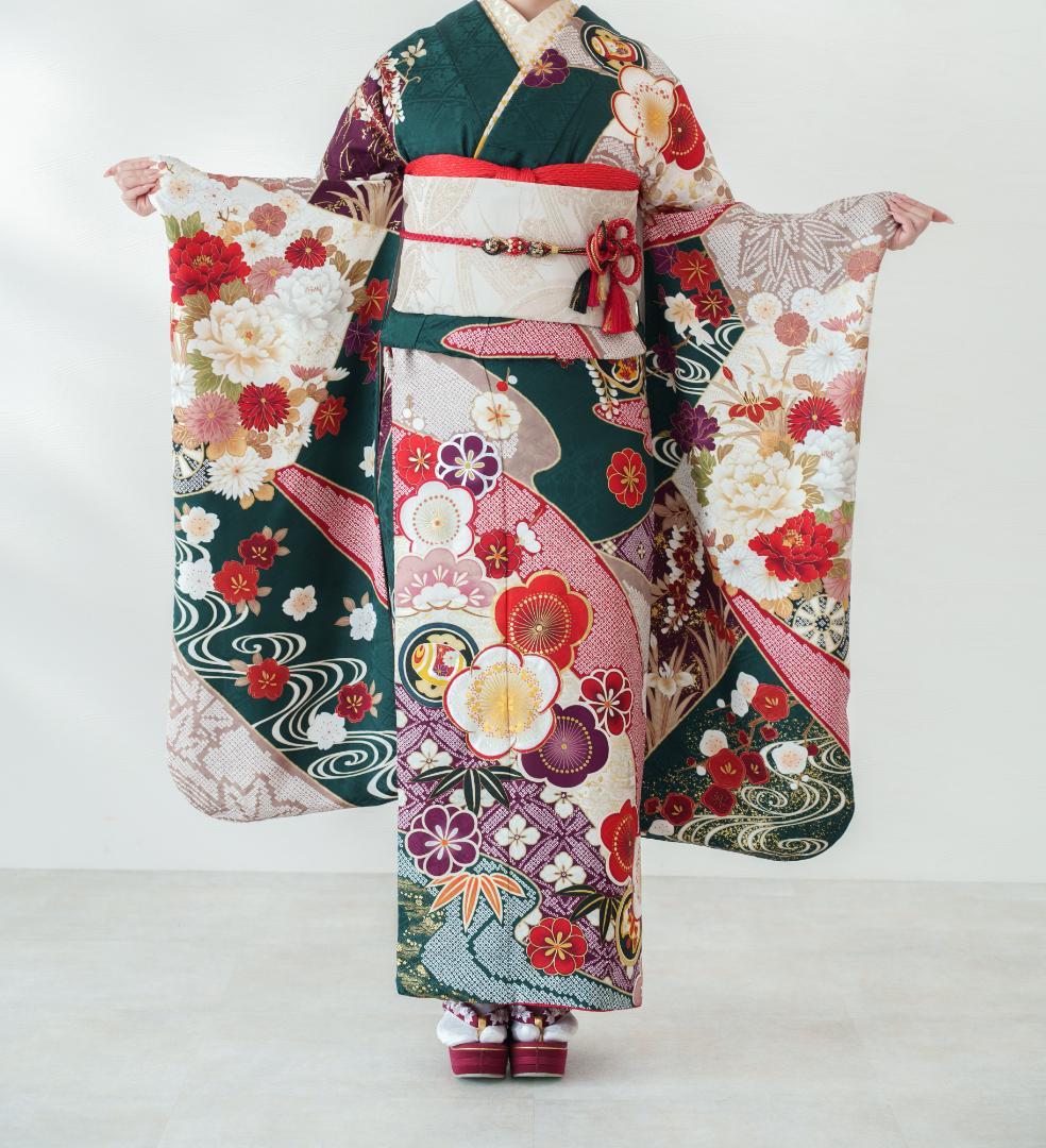 ≪美品≫正絹　振袖9点フルセット【725】【155cm~165cmの方用】