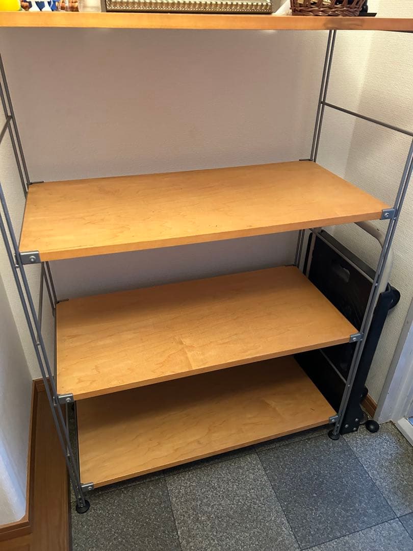 無印良品　木製4段シェルフ キャスター付き