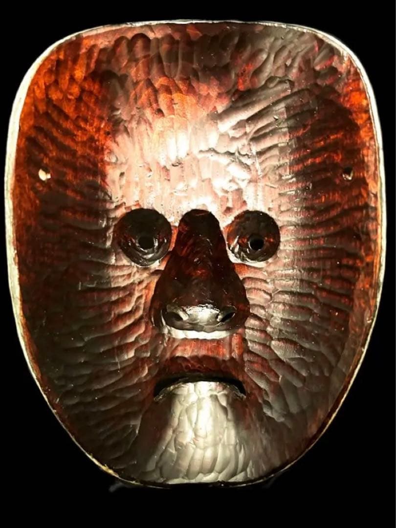 能面 山姥 木彫り面